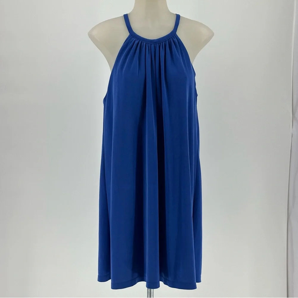 SIGRID OLSEN Blue Dress Halter Sundress Size M